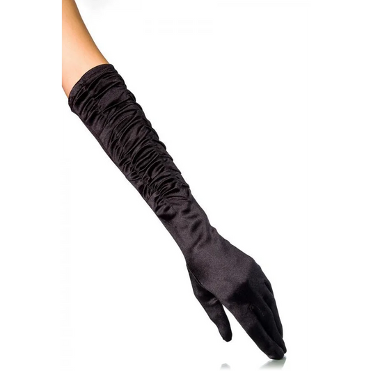 elegante Satin-Handschuhe in Schwarz