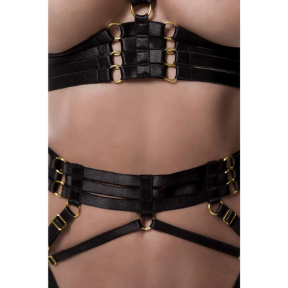 Erotik Set in Schwarz mit Harness 3-teilig von Grey Velvet , Dessous, Lingerie, Reizwäsche, sexy, erotisch, kaufen