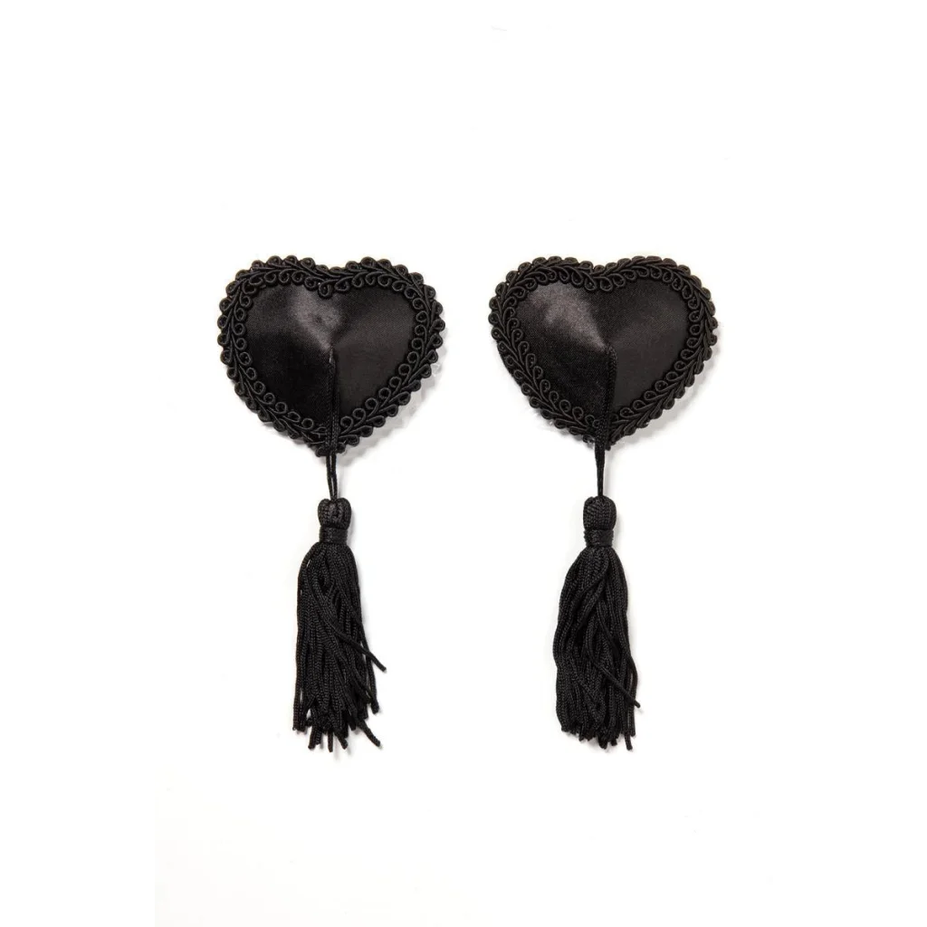 Nipple-Patches mit Quaste in Schwarz , Dessous, Lingerie, Reizwäsche, sexy, erotisch, kaufen
