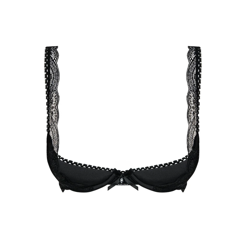 Ouvert BH in Schwarz Miamor Half Bra von Obsessive