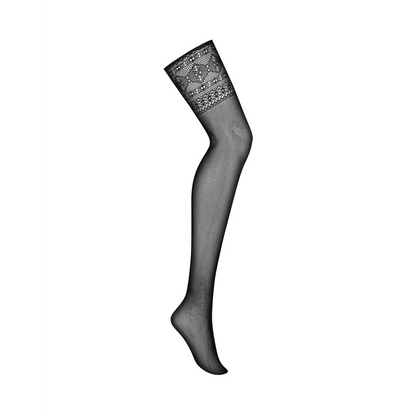 Strapsstrümpfe in Schwarz ohne Silikon S825 Stockings von Obsessive
