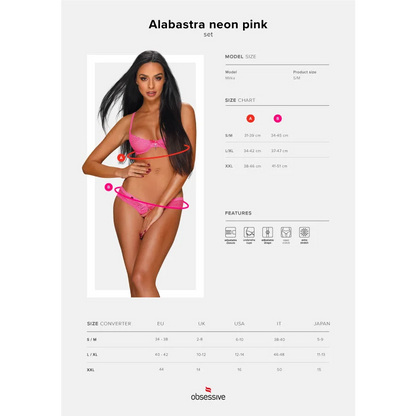 BH Set in Pink ALABASTRA 2-teiliges Set von Obsessive , Dessous, Lingerie, Reizwäsche, sexy, erotisch, kaufen