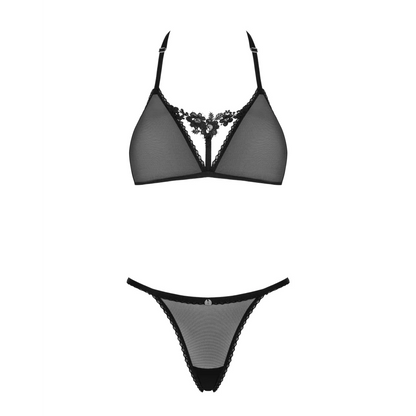 BH Set in Schwarz transparent mit String sexy Set CELIA NOIR von Obsessive