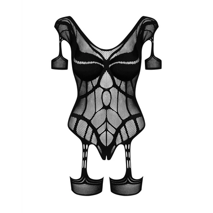 Bodystocking in Schwarz aus Netz ouvert mit tiefen Ausschnitt G334 von Obsessive , Dessous, Lingerie, Reizwäsche, sexy, erotisch, kaufen