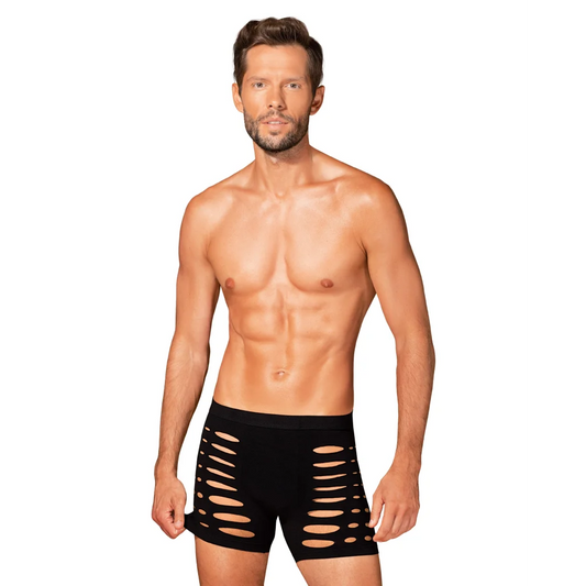 Boxershorts in Schwarz Männerboxershorts M104 mit Cut-Out von Obsessive , Dessous, Lingerie, Reizwäsche, sexy, erotisch, kaufen