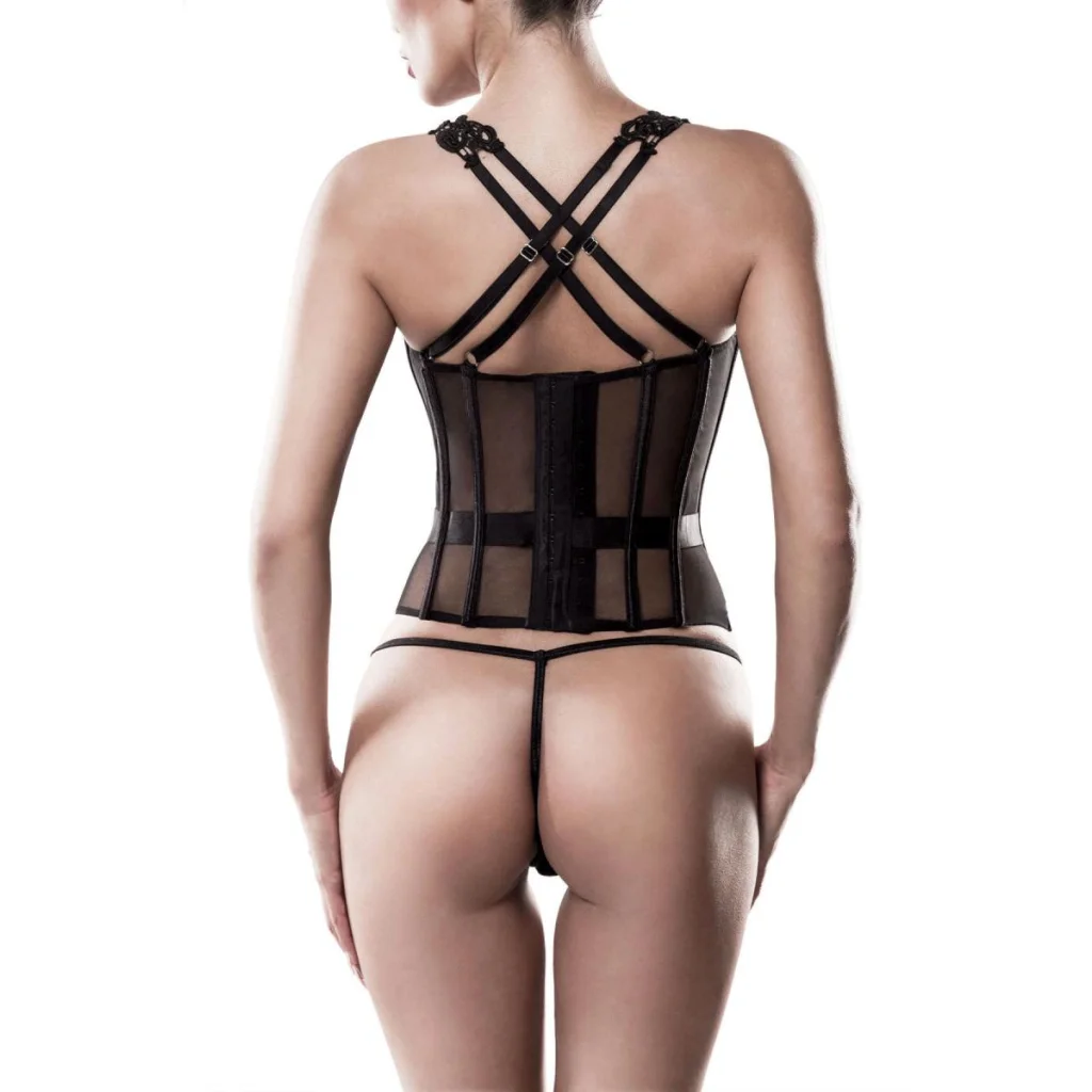 Corsagen-Set aus Mesh und Spitze 2-teilig von Grey Velvet , Dessous, Lingerie, Reizwäsche, sexy, erotisch, kaufen