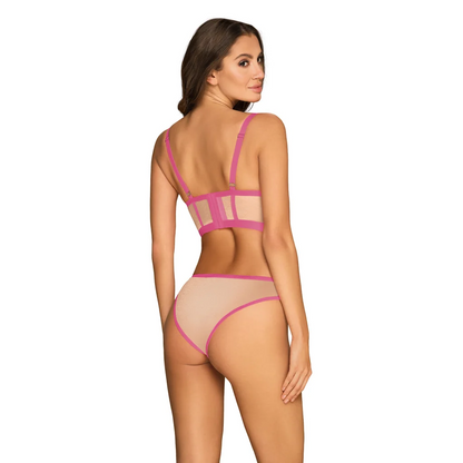 Dessous Set in Hautfarbe mit Schwarz oder Pink NUDELIA von Obsessive