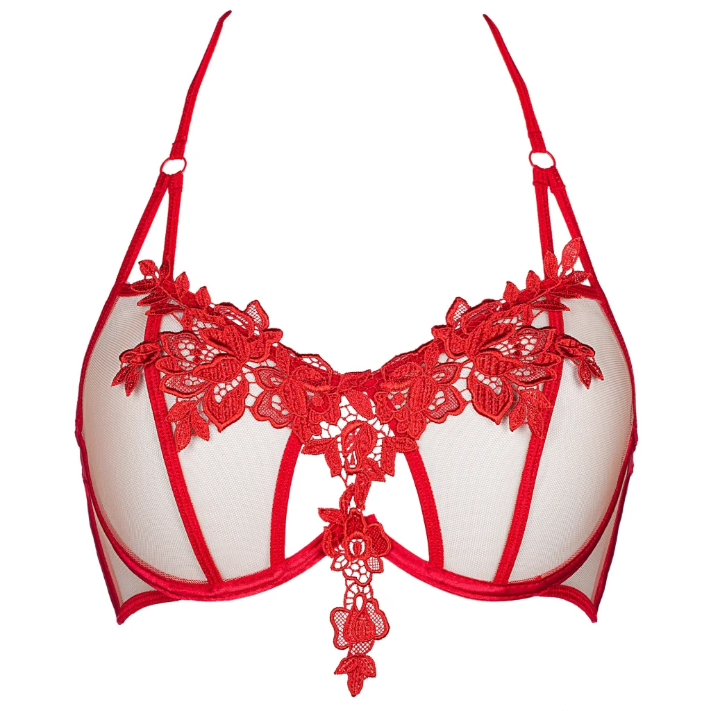 Eleganter BH in Rot mit Spitze mit Bügeln V-8861 Bra von Axami , Dessous, Lingerie, Reizwäsche, sexy, erotisch, kaufen