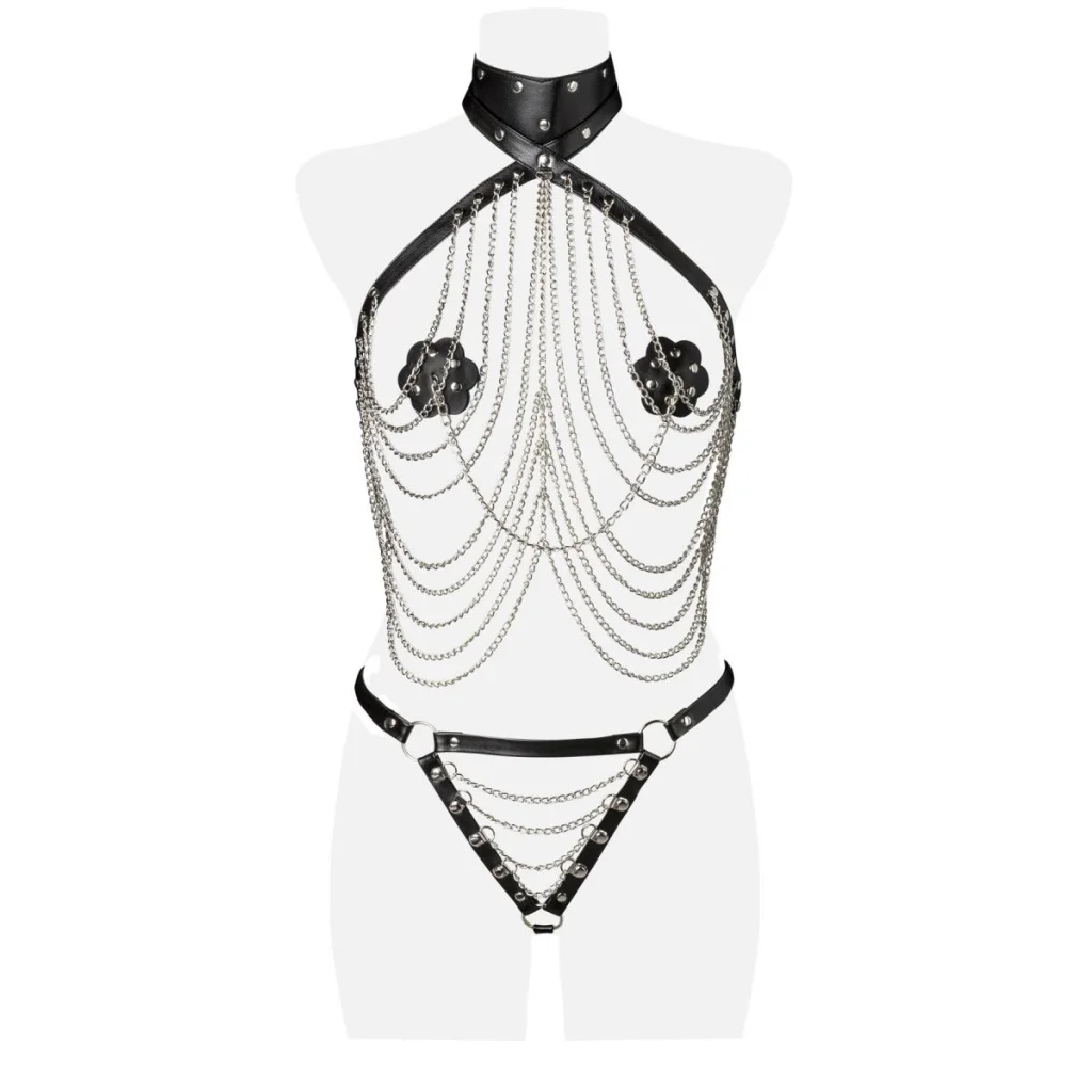 Erotiksets erotisches Kettenset Harness 3-teilig mit Zierketten von Grey Velvet Dessous Erotische Kleidung Reizwäsche