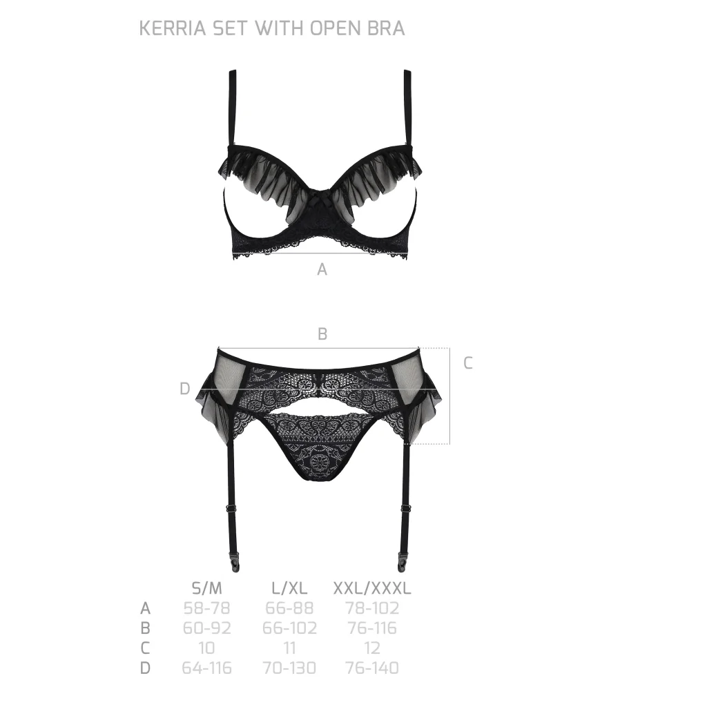 KERRIA Straps-Set mit Open Bra ouvert Dessous aus PASSION eco collection , Dessous, Lingerie, Reizwäsche, sexy, erotisch, kaufen