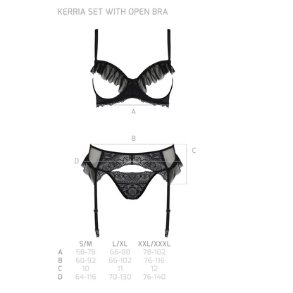 KERRIA Straps-Set mit Open Bra ouvert Dessous aus PASSION eco collection , Dessous, Lingerie, Reizwäsche, sexy, erotisch, kaufen