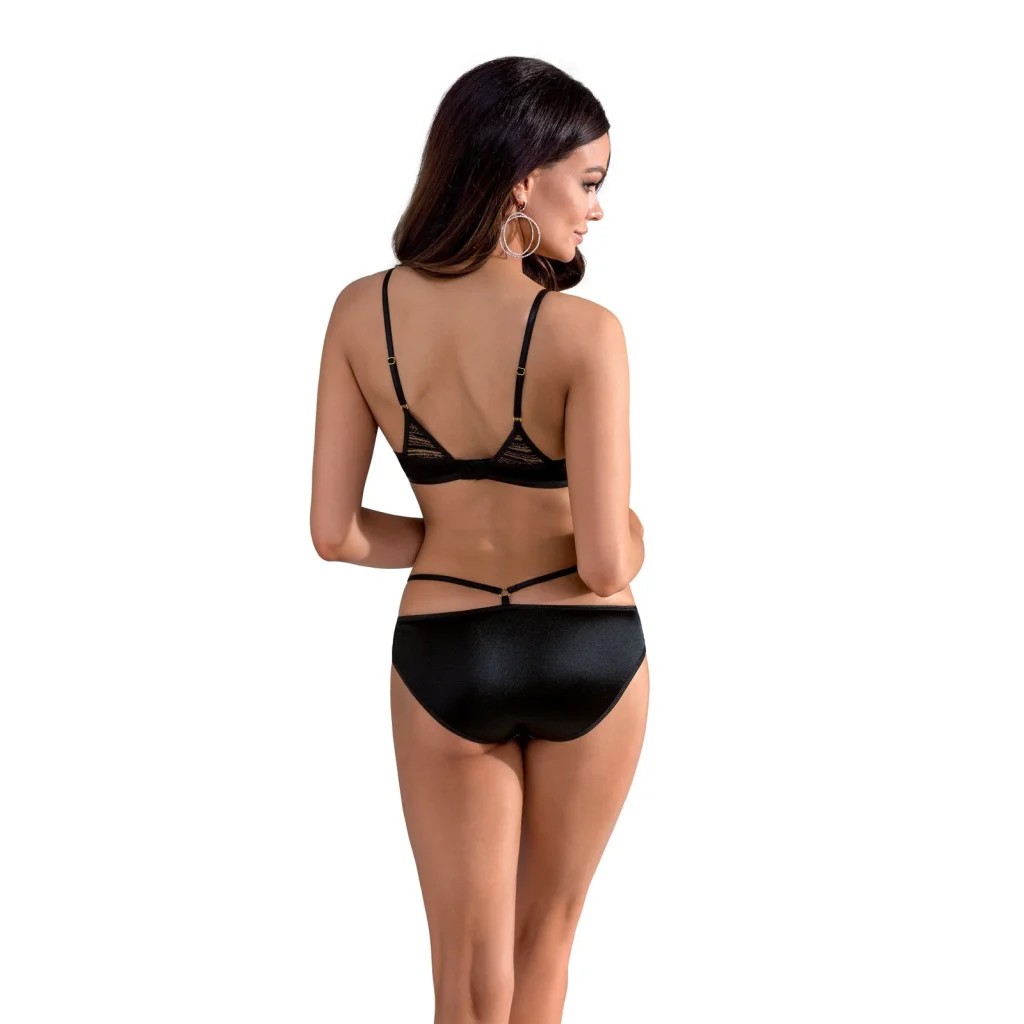 LARA BH-Set Bikini in Schwarz aus Satin mit Panty von Casmir , Dessous, Lingerie, Reizwäsche, sexy, erotisch, kaufen