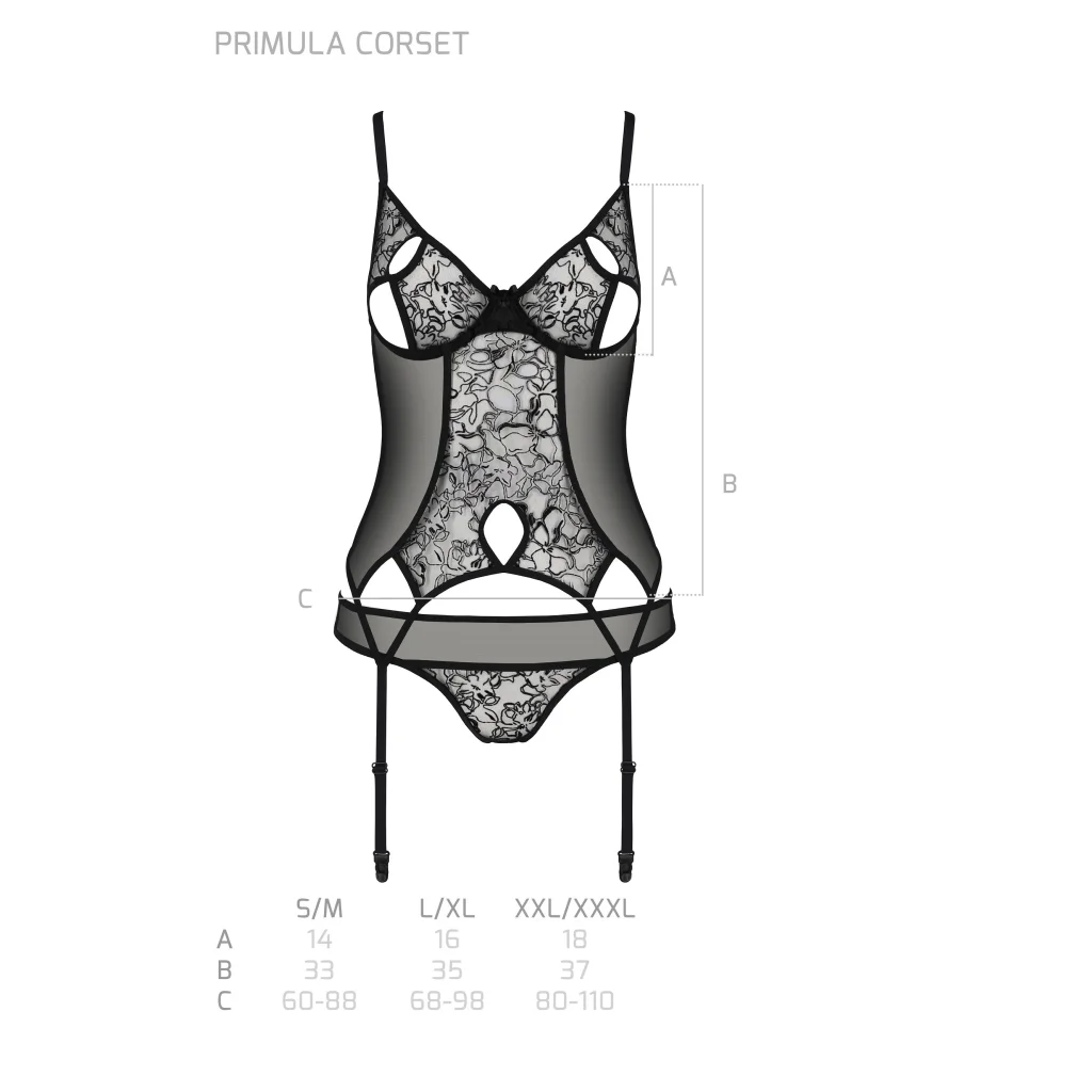 PRIMULA Corset Corsage Strapscorsage in Schwarz aus PASSION eco collection , Dessous, Lingerie, Reizwäsche, sexy, erotisch, kaufen