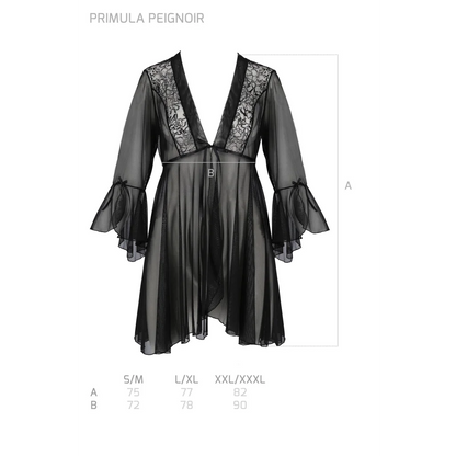 PRIMULA Peignoir Morgenmantel in Schwarz aus Tüll aus PASSION eco collection , Dessous, Lingerie, Reizwäsche, sexy, erotisch, kaufen