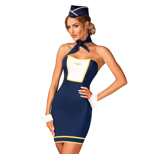 Rollenspielkostüm Stewardess Uniform in Blau und Weiß sexy Kostüm von Obsessive , Dessous, Lingerie, Reizwäsche, sexy, erotisch, kaufen