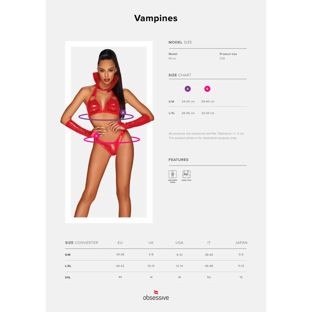 Rollenspielkostüm Vampines sexy Kostüm in Rot von Obsessive , Dessous, Lingerie, Reizwäsche, sexy, erotisch, kaufen