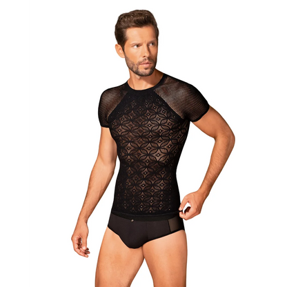 Sexy Shirt in Schwarz T102 Herrenshirt mit Muster von Obsessive , Dessous, Lingerie, Reizwäsche, sexy, erotisch, kaufen