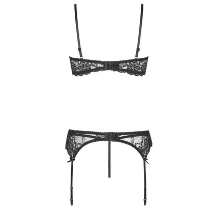 Straps-Set in Schwarz mit Spitze BELINDA 3-teiliges Set von Beauty Night Fashion , Dessous, Lingerie, Reizwäsche, sexy, erotisch, kaufen