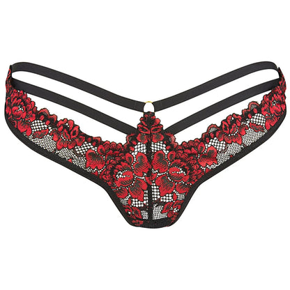 String in Schwarz mit Rot aus Tüll mit Spitze V-10038 von Axami , Dessous, Lingerie, Reizwäsche, sexy, erotisch, kaufen