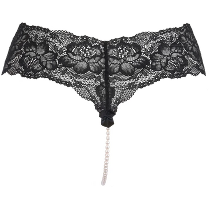 String in Schwarz Perlenstring mit Spitze V-9728 von Axami , Dessous, Lingerie, Reizwäsche, sexy, erotisch, kaufen